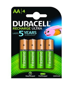 Duracell PreCharged rechargeable AA 4 Pack. Supplied by Hypertec – Duracell