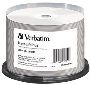 Verbatim CD-R 52X 700MB SILVER THERMAL – Verbatim