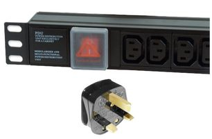 DYNAMODE PDU-6WS-H-IEC-UK 6 Way Horizontal IEC13 10A Switched PDU > UK Plug – Dynamode Systems