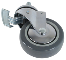 Pack of 4 Non-Marking Hospital Standard Braked Castor Can As Used on the BT8004 BT8504 and BT4003 Large Flat Screen Display Trolley 100mm diameter. – B-Tech