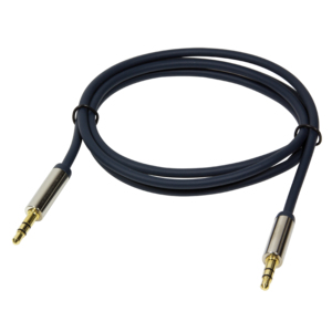 Audio cable, 3.5 mm 3-pin/M to 3.5 mm 3-pin/M, metal, blue, 3 m – LogiLink