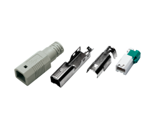 USB 2.0 connector for self assembling, B/M, crimp type, grey – LogiLink
