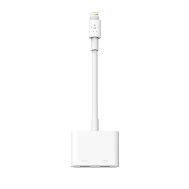 Belkin Lightning Audio + Charge RockStar Enables Lightning Audio and Charging at the Same Time Compatible for iPhone 7 iPhone 7 Pl us White – Belkin Components