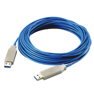 USB 3.0 cable, USB-A/M to USB-A/M, AOC, TT dongel, blue, 10 m – LogiLink