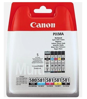 INK PGI-580/CLI-581 BK/CMYK MULTI PACK BLISTERED W SECURITY – Canon