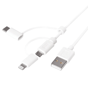 1M SYNC & CHARGE CABLE USB A - USB-C, MICRO B & LIGHTNING – LogiLink