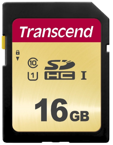 Transcend 500S - Flashgeheugenkaart - 16 GB - UHS-I U1 / Class10 - SDHC UHS-I – Transcend Information UK LTD
