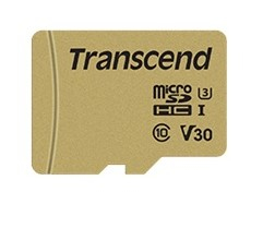 Transcend 500S - Flashgeheugenkaart (microSDXC-naar-SD-adapter inbegrepen) - 64 GB - Video Class V30 / UHS-I U3 / Class10 - microSDXC – Transcend Information UK LTD