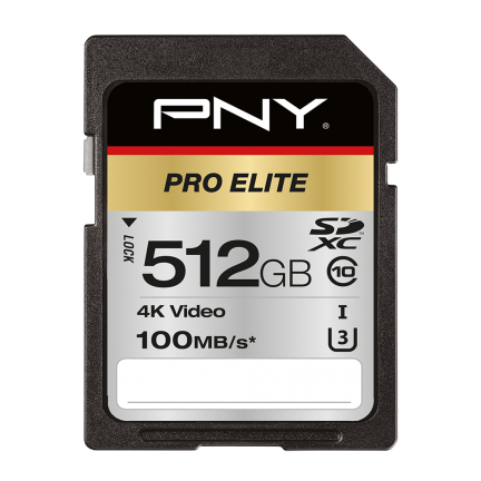 SD PRO ELITE 512GB SDXC CLASS 10 UHS-I U3 – PNY