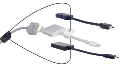 HDMI Adapter Ring with 3 Adaptors Mini DP Apple Lightning & USB C Male to HDMI Female – Liberty