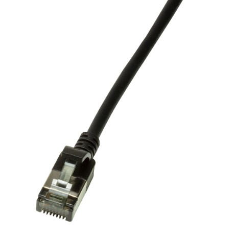 Patch cable Cat.6A TPE SlimLine black 0,5m – LogiLink