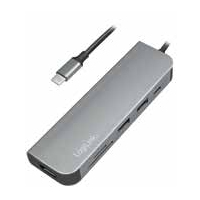 USB 3.2 Gen 1, Docking Station, USB-C, 6-Port, w/PD, cable version – LogiLink