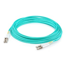 0.15m LC (Male) to LC (Male) Straight Aqua OM4 Duplex Fiber LSZH Patch Cable – AddOn
