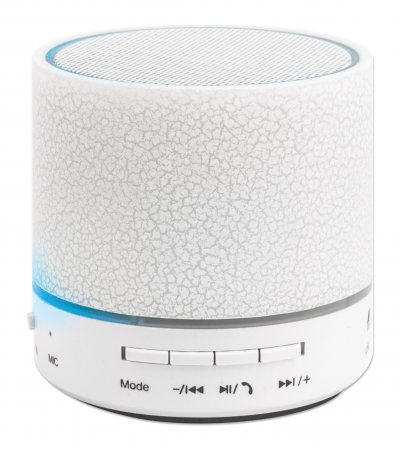 LED BLUETOOTH SPEAKER- MICRO SD READER 3W AUX WHITE – INTELLINET