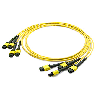 AddOn 10m MPO 8xLC F M OS2 Yellow 8 strand LSZH Fanout Cbl – AddOn
