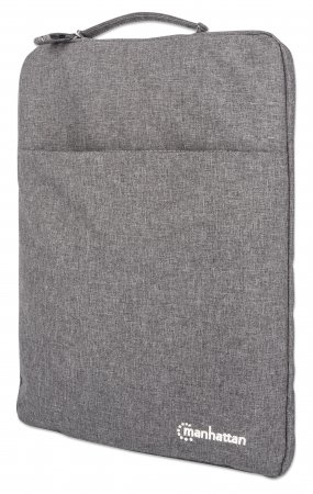 SEATTLE LAPTOP SLEEVE 15.6IN- GREY FRONT POCKET PADDED SOFT – INTELLINET