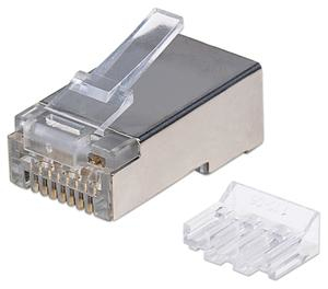 CAT6A RJ45 MODULAR PLUGS STP- SOLID WIRE 3/PRONG 90 PACK – INTELLINET
