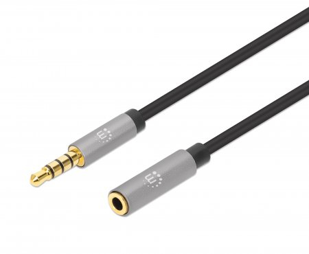 STEREO AUDIO 3.5MM EXT CABLE 1M-M/F SLIM PREMIUM GOLD-PLATED – INTELLINET