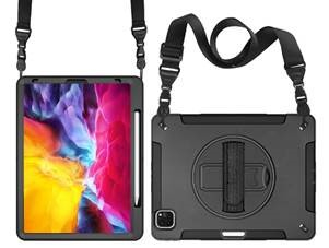 iPad 12.9 5th/4th/3rd Gen JLC Spartan with Velcro Hand strap - No Screen (with Shoulder Strap & Charging Pencil Holder) - Black – JLC