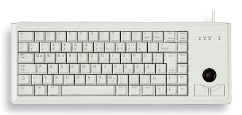 CORDED HIGH PERFORMANCE COMPACT TRACKBALL KEYBOARD. GERMAN LAYOUT. LIGHT GREY. USB – Cherry