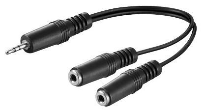 3.5MM M - 2X 3,5MM F 0,20M – MicroConnect