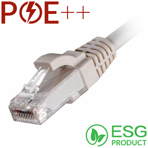 1m Cat6 RJ45 White U/UTP LSOH 24AWG Snagless Booted Patch Lead (PK 100) – Cablenet