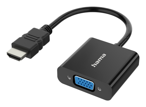 Hama HDMI Male to VGA Female Converter Cable with Audio 3.5mm Jack, 15cm, Black – Hama