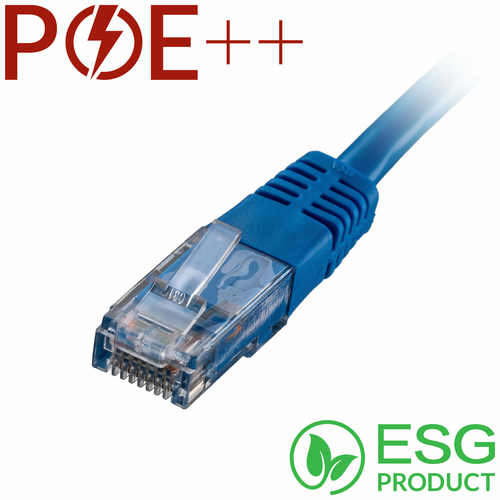 0.5m Cat6 RJ45 Blue U/UTP PVC 24AWG Flush Moulded Booted Patch Lead (PK 100) – Cablenet