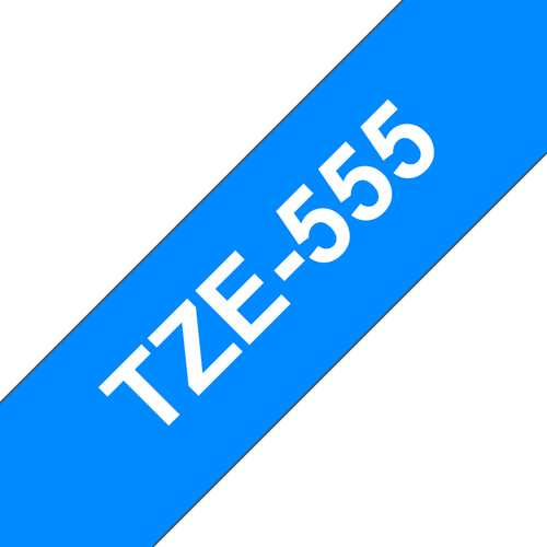 TZE-555 WHITE ON BLUE – Brother