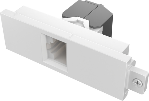 VISION Techconnect Modular AV Faceplate - LIFETIME WARRANTY - RJ45 CAT6A module - female on front - bare-wire punch-down on rear - Low NEXT noise design - System Warranty compliant - fixes into Techconnect surrounds - plastic - white – Vision