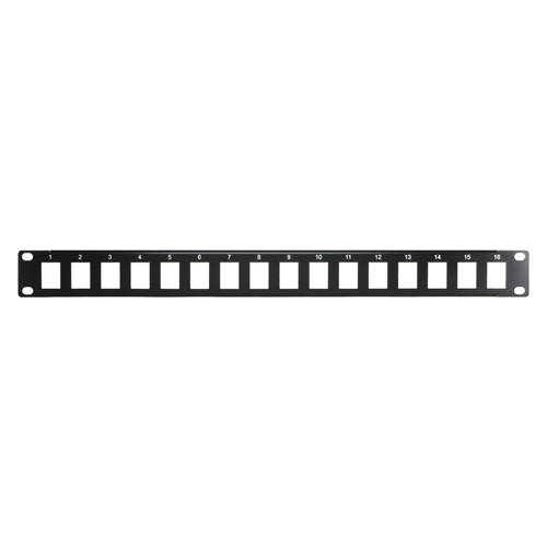16 Port 1u AV Black Patch Panel – Cablenet