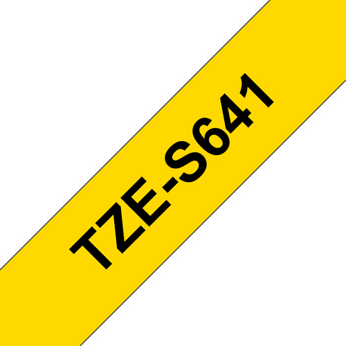 TZE-S641 LAMINATED TAPE 18MM 8M BLACK ON YELLOW EXTRA-STRONG – Brother