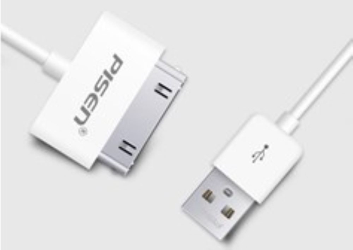 Pisen 30 Pin (Male) to USB (Male) Cable - 0.8m - White – JLC