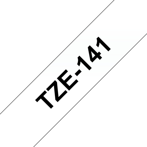 TZe141 - Gel. zelfklevend tape - zwart op doorschijnend - Rol (1.8 cm x 8 m) 1 rol(len) - voor P-Touch OA. PT-18. 2030.3600. 750. D400. D600. E300. E500. E550 – Brother