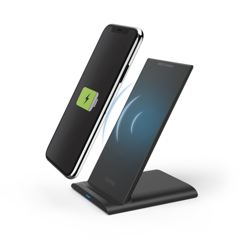 Hama QI-FC10S Wireless Charger, 10W, USB-C, Wireless Smartphone Charging Pad, Black – Hama