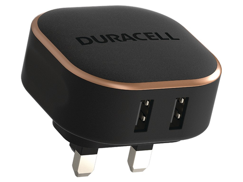 Duracell 2x2.4A USB Phone/Tablet Charger UK ; 230V AC and UK plug Input voltage/Power source - 3 Years Warranty – Duracell