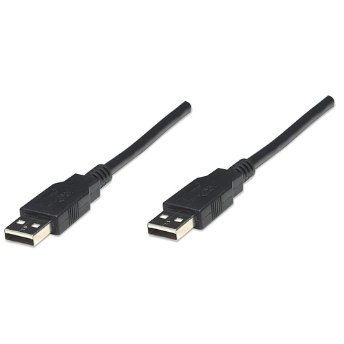 USB-A CABLE 1.8M MALE/MALE- 480MBPS (USB 2.0) BLACK POLYBAG – INTELLINET