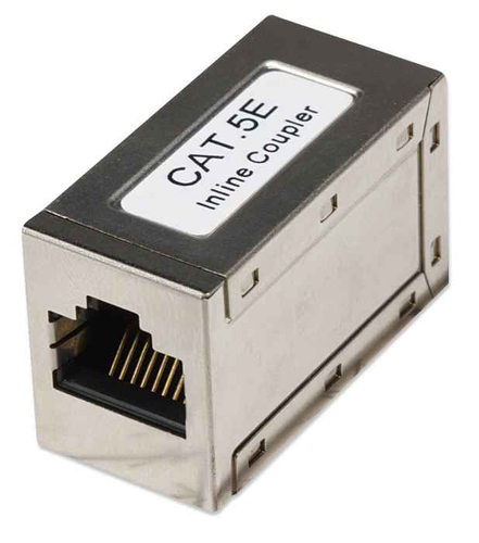 CAT5E MODULAR INLINE COUPLER- FTP 8P8C FEM/FEM SILVER – INTELLINET
