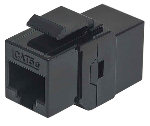 CAT5E INLINE COUPLER UTP- KEYSTONE TYPE 8P8C FEM/FEM BLACK – INTELLINET