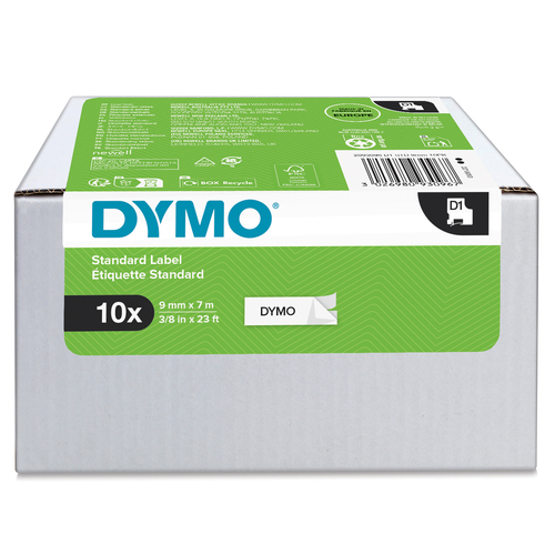 D1-TAPE 9X7MM BLACK ON WHITE ADVANTAGE PACK 10 PCS. – NEWELL RUBBERMAID