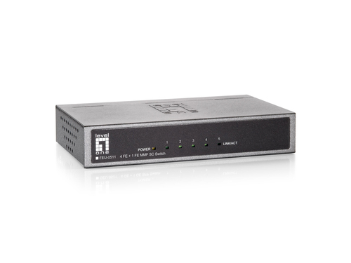 LevelOne 4 FE + 1 FE MMF SC Switch- 2km – Digital Data Communications