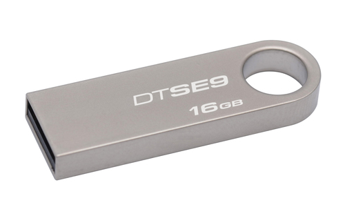 Kingston DataTraveler SE9 16 GB USB 2.0 Flash Drive - Silver - 1 – Kingston Technology