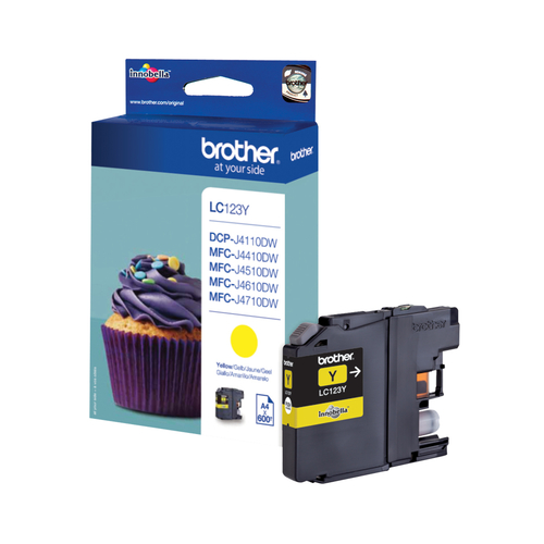 INK CARTRIDGE LC-123Y YELLOW 600 PAGES – Brother