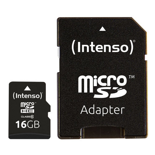 TF MicroSDHC 16GB C10 inkl.SD – intenso