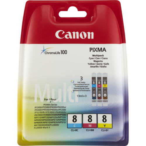 CLI 8 C/M/Y MULTIPACK BLISTER COLOUR K CARTRIDGE – Canon