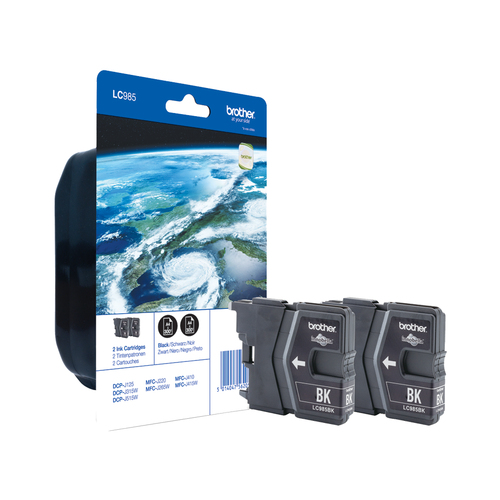 INK CARTRIDGE LC985BKBP2 BLACK BLISTER - 2 PACK – Brother