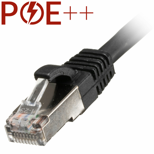 2m Cat6a RJ45 Black S/FTP LSOH 26AWG Snagless Booted Patch Lead – Cablenet
