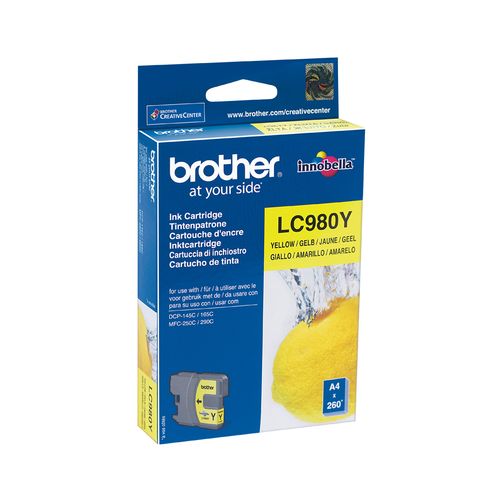 LC-980Y INK CARTRIDGE YELLOW F/ DCP-145 -165C – Brother