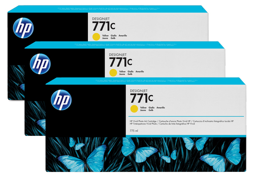 INK CARTRIDGE NO 771C 3-PACK YELLOW DESIGNJET 775-ML – HP Inc