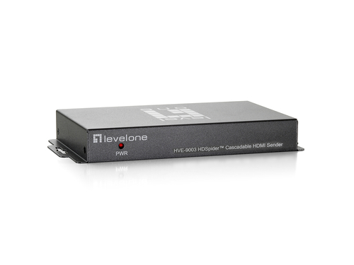 LevelOne HDSpider� HDMI over Cat.5 Cascadable Transmitter; Works with Cat.5; Cat.5e; Cat.6Ethernet cable; Transmission Distance of up to 60m for 1080i or 40m for 1080p; Minimize the cable skew using 8-level adjustable equalization knob; Provides Higher – Digital Data Communications